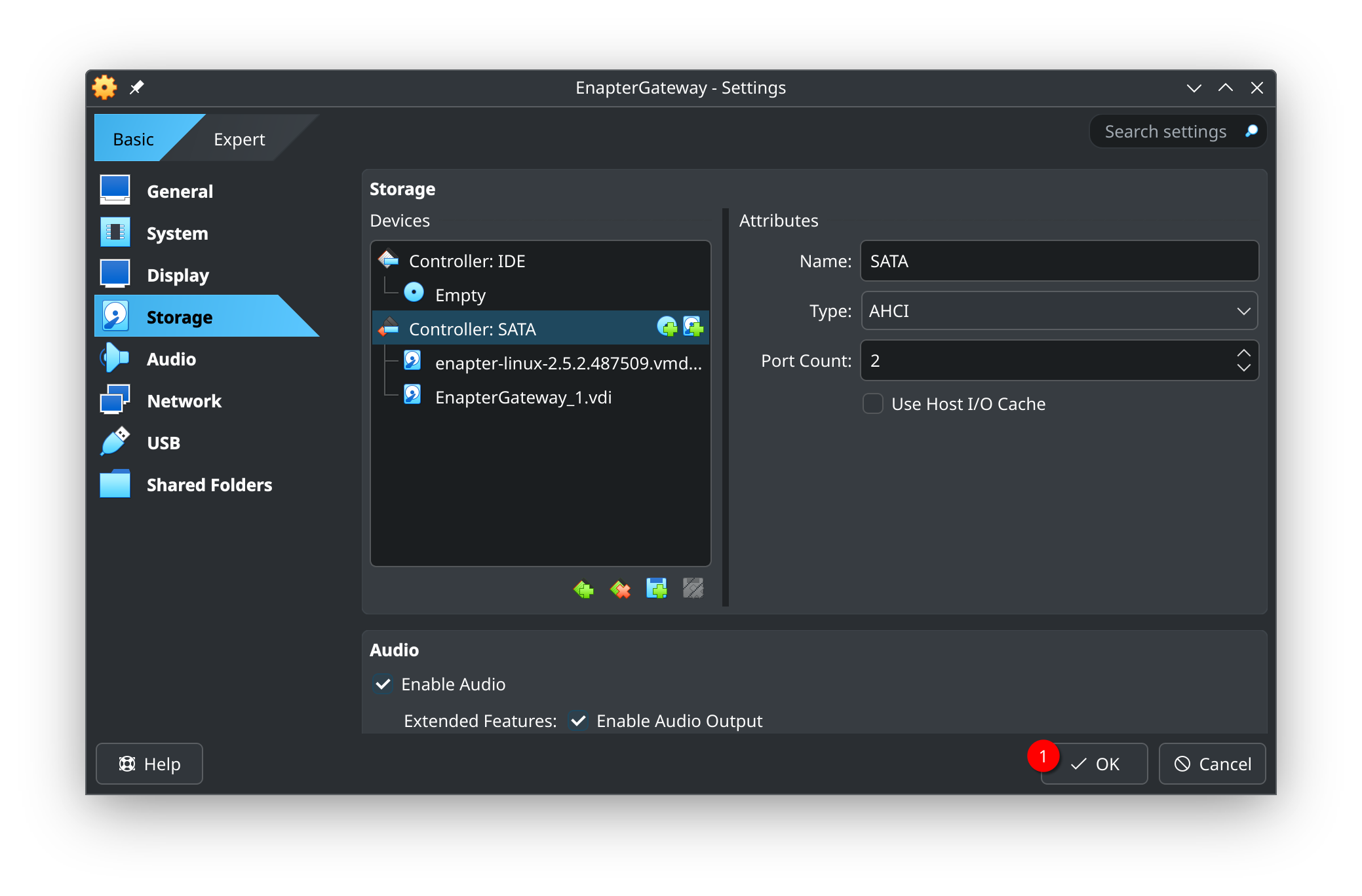 Finalize Storage Settings