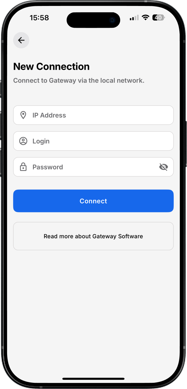 Gateway 3.0 - Mobile - New Connection