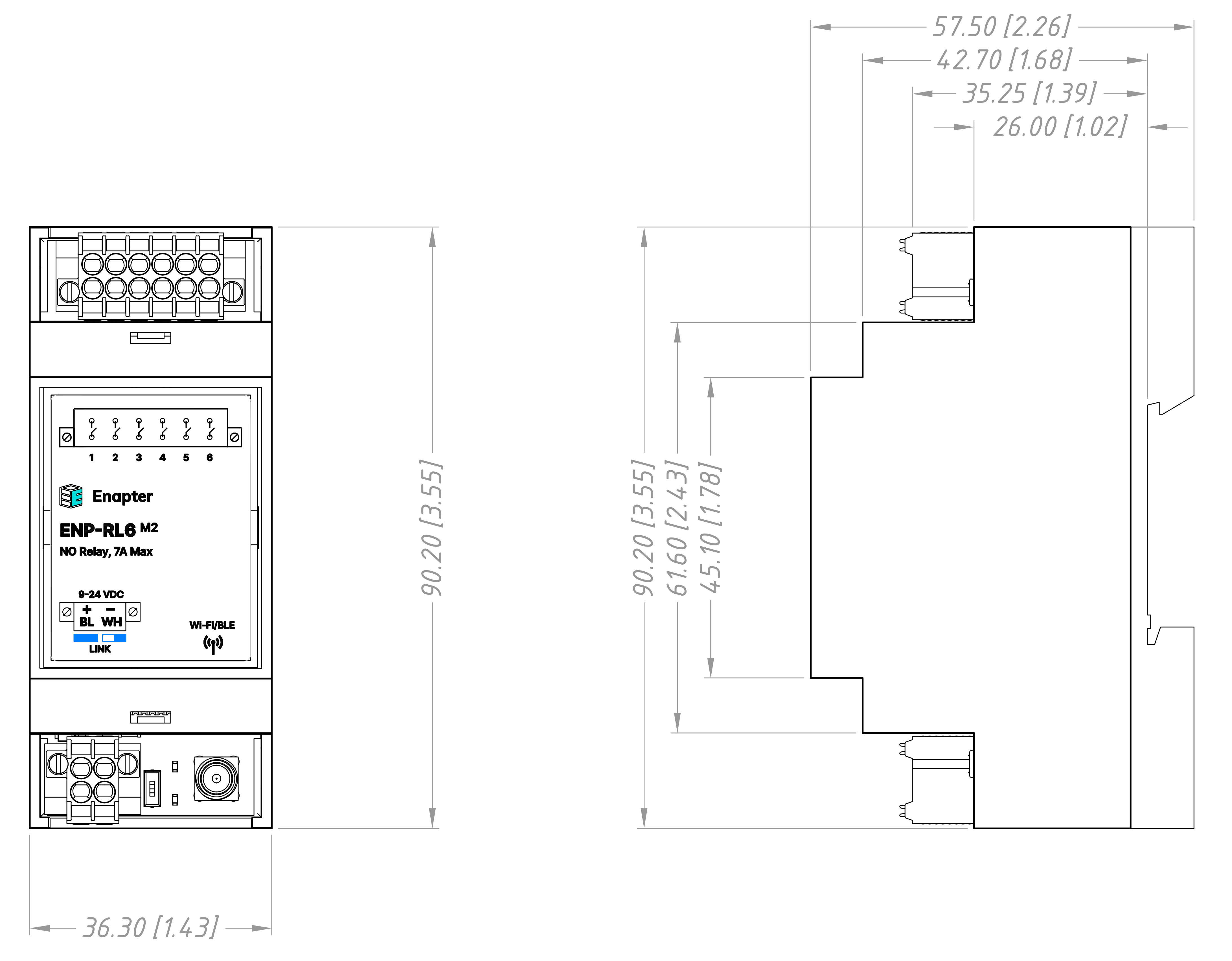 ENP-RL6 M2 Dimensions Image