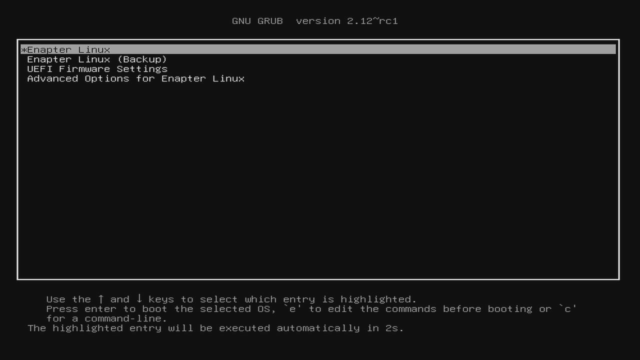 Enapter Gateway Grub Menu Timer