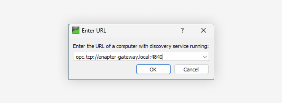 OPC UA - Enter URL