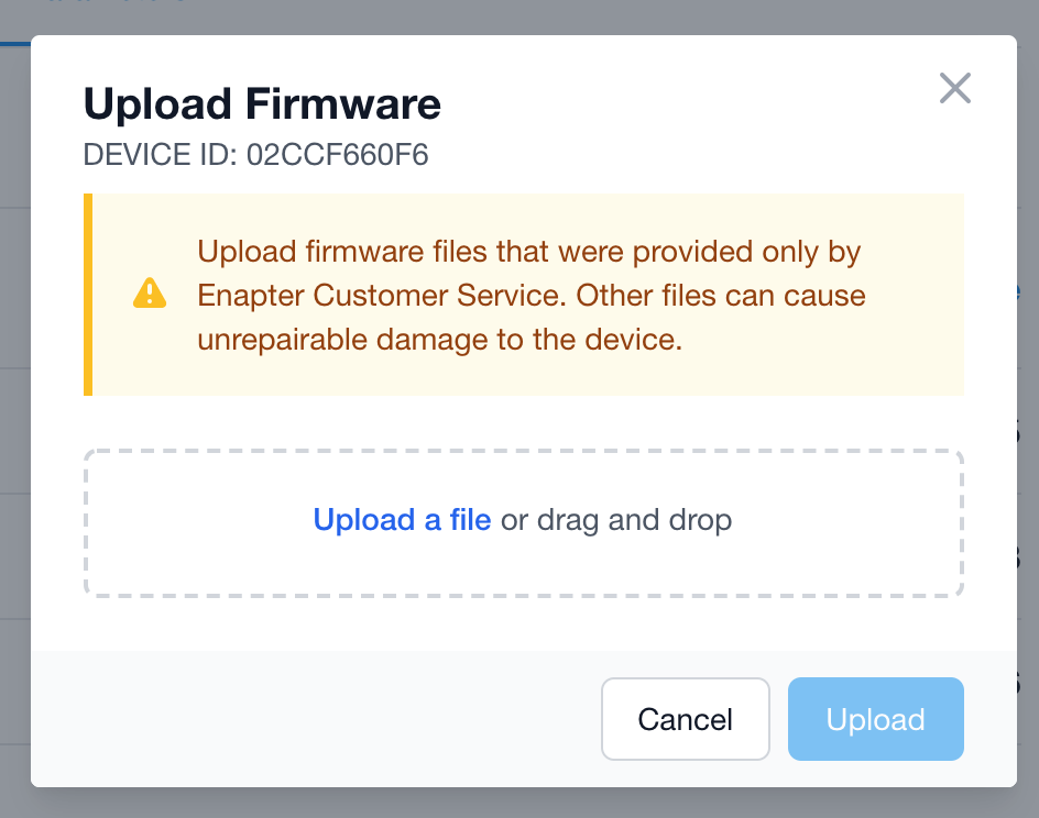Web GUI - Upload Firmware